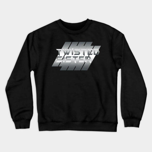 Metallic illustration Twisted Sister Crewneck Sweatshirt by theStickMan_Official